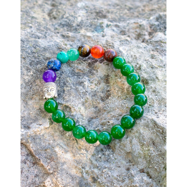 SPU0020K - Bracelet Pierres Jaspe Vert