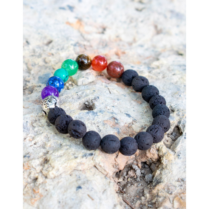 SPU0020V - Pulsera Piedras Roca Volcanica