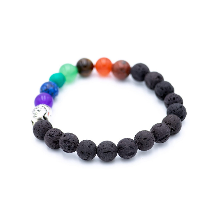 SPU0020V - Pulsera Piedras Roca Volcanica