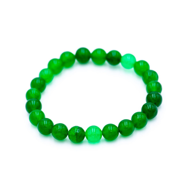 SPU0021G - Bracciale elastico in giada verde