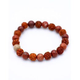 SPU0041J - Bracelet Rudraksha et Jaspe Rouge