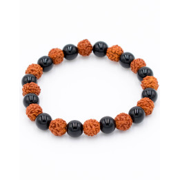 SPU0041O - pulseira Rudraksha e Onix