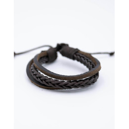 SPU5009 - Pulseira preta de imitação de couro