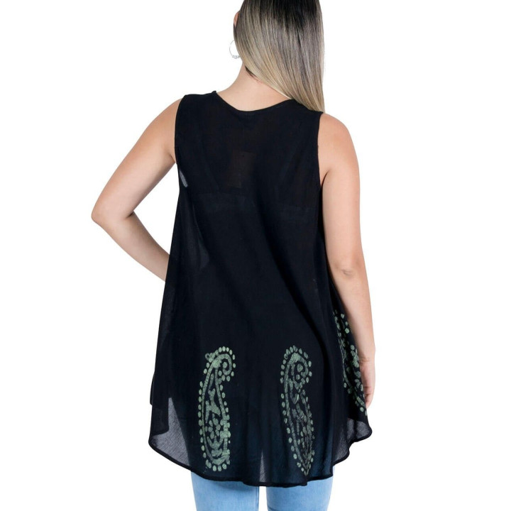 TM0503 - T-shirt etnica dipinta e ricamata