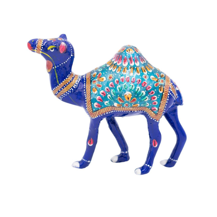 TST5701 - Estatua de Camello en Cerámica Pintada a Mano - Tesoros Únicos de la Artesanía India