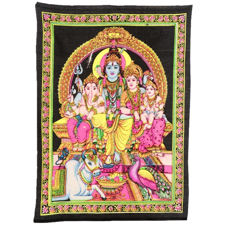 TTD0108 - Tapiz Familia Dios Shiva