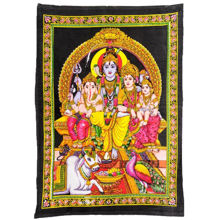 TTD0108 - Tapiz Familia Dios Shiva