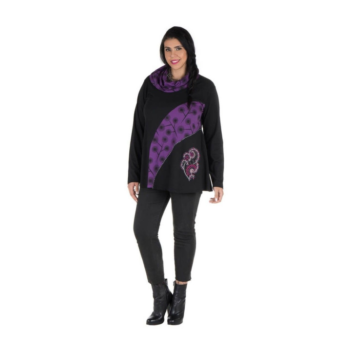 TUP3015 - Blusa Negra y Morada