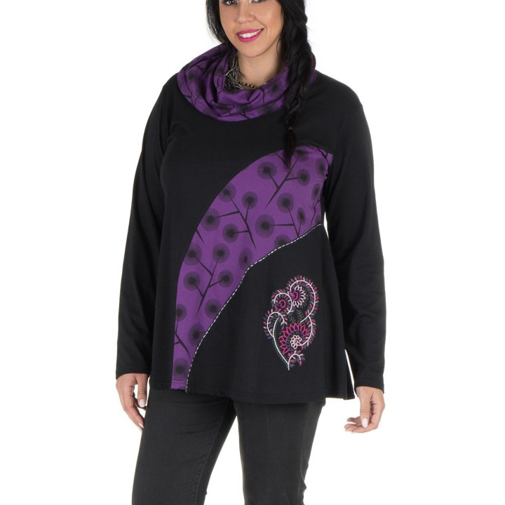 TUP3015 - Blusa Negra y Morada