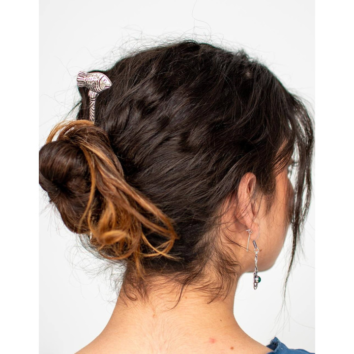 CAP0018 - Pic à cheveux en métal sculpté à la main – Kimago Artisan Design