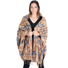 CPS0002 - Kimago women's handmade shawl/blanket with fringe and unique design