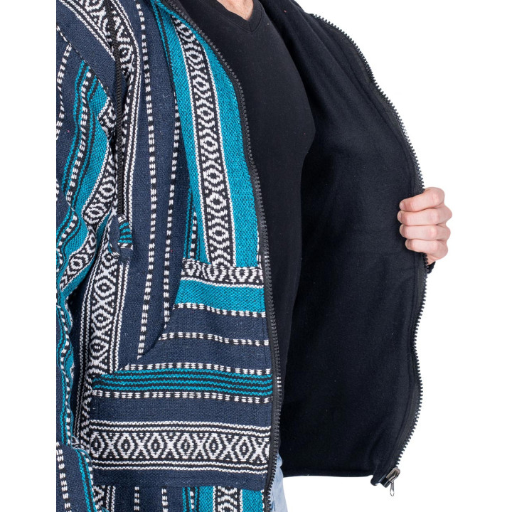 HSU0008 – Kimago Hippie-Jacke mit Fleecefutter und Kapuze