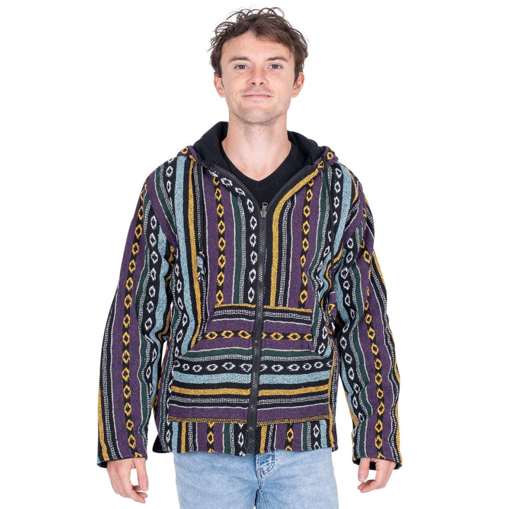 HSU0008 – Kimago Hippie-Jacke mit Fleecefutter und Kapuze