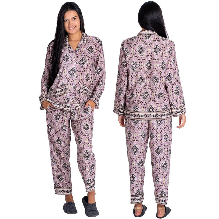 KM0821A - Kimago Seidenpyjama mit Jacke und Hose
