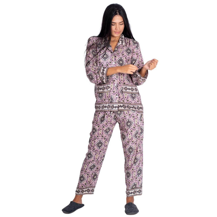 KM0821A - Kimago Seidenpyjama mit Jacke und Hose