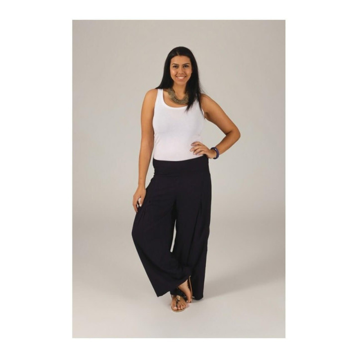 PAP1012 - Pantalón recto talla grande 100% rayón con pinzas