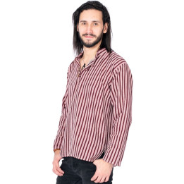 HCA0008O - Burgundy Striped Polo