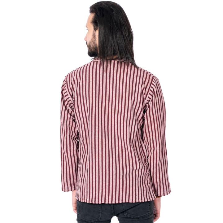 HCA0008O - Camisa Polo Listrada Borgonha