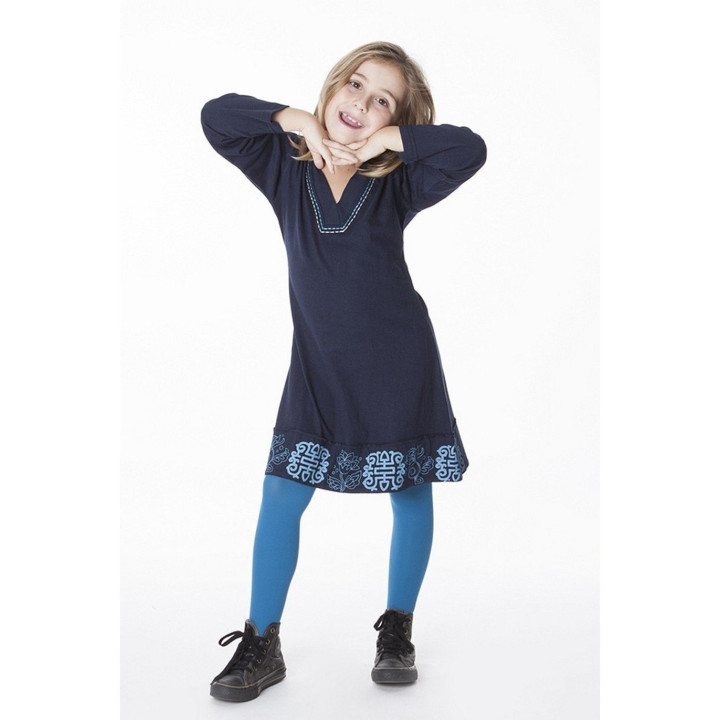 KIDRO201 - Blaues kurzes Kleid für Mädchen