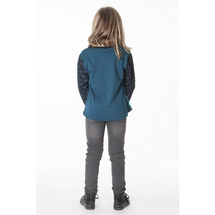 KIDTS302 - T-shirt bleu clair lignes verticales