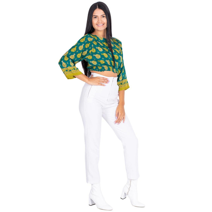 KM0002B - Camisa Seda Verde