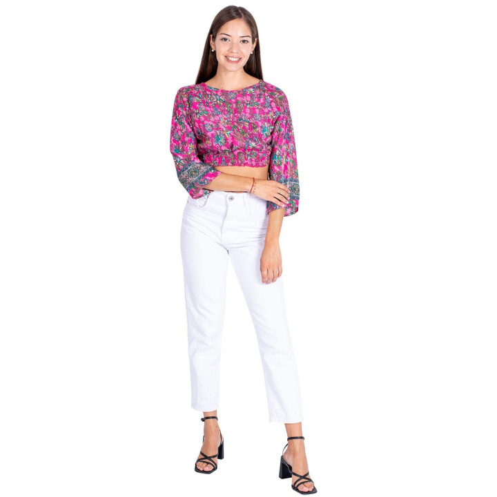 KM0002C – Rosa, kurze Bluse