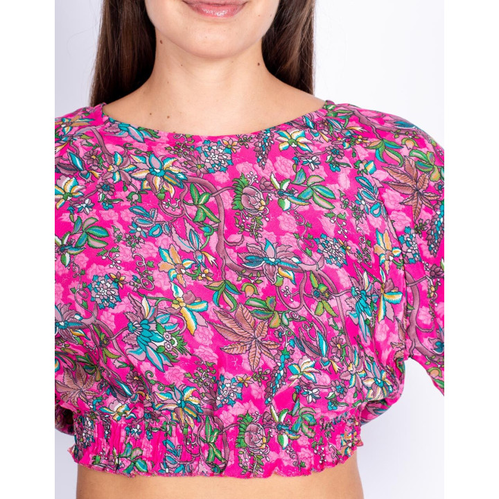 KM0002C – Rosa, kurze Bluse