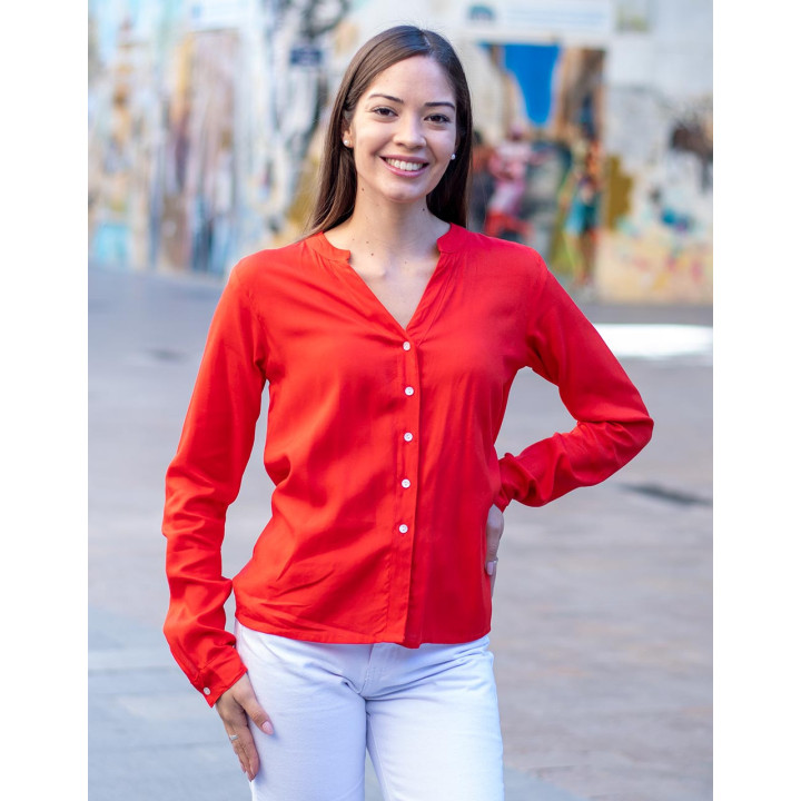 KM0003A - Camicia Rossa con Bottoni