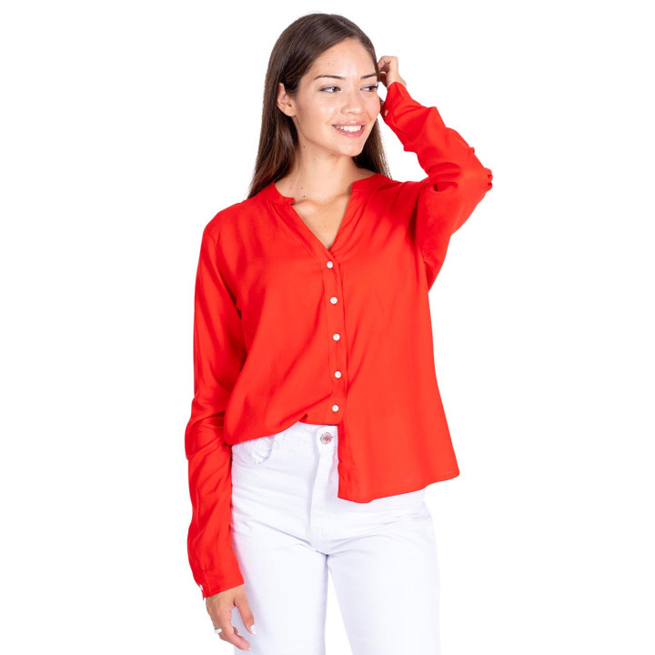 KM0003A - Camicia Rossa con Bottoni