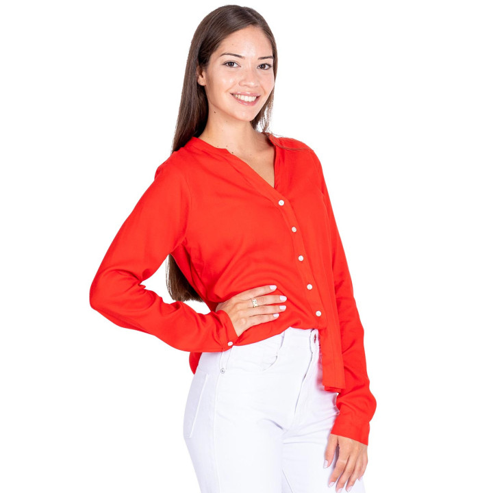 KM0003A - Camicia Rossa con Bottoni