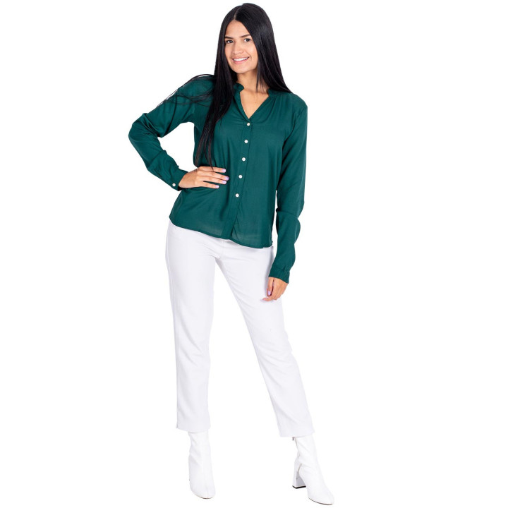 KM0003D - Camisa Abotonada Verde