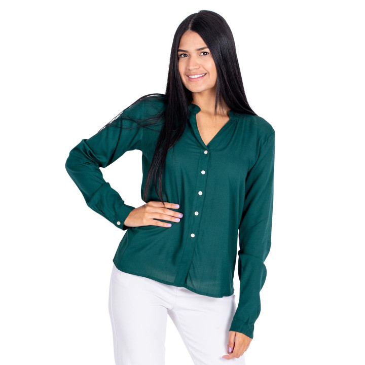 KM0003D - Camisa Abotonada Verde