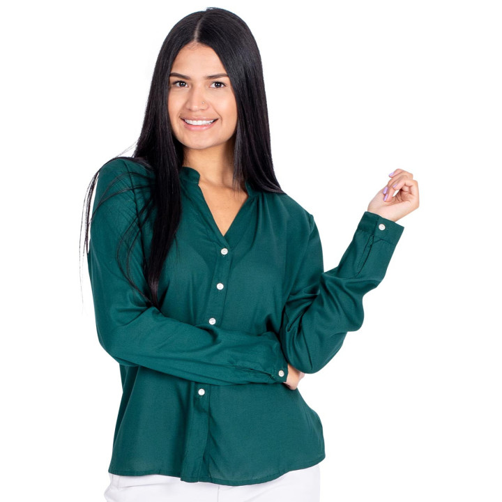 KM0003D - Camisa Abotonada Verde