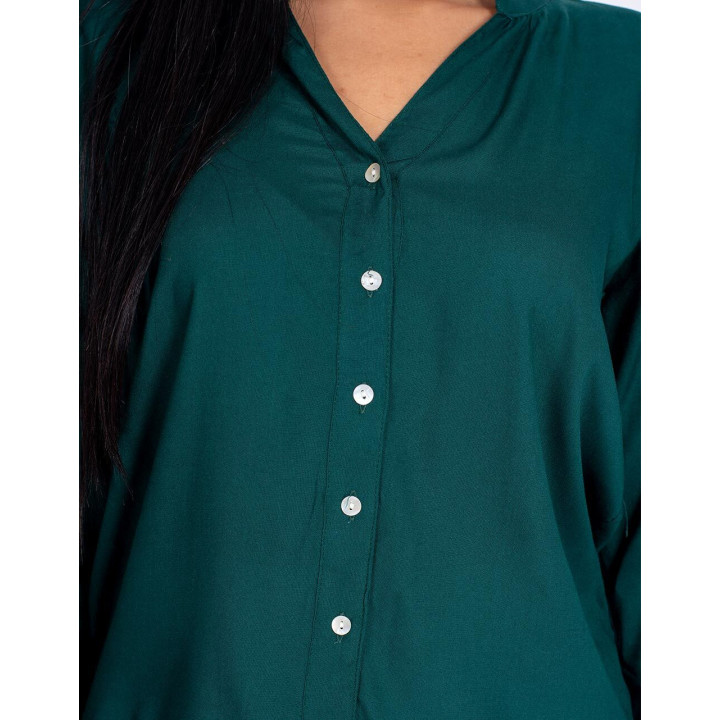 KM0003D - Camisa Abotonada Verde